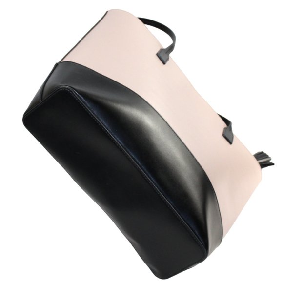 Kate Spade Wright Place Karla Two Tone Almondine & Black Leather Tote - Picture 7 of 10